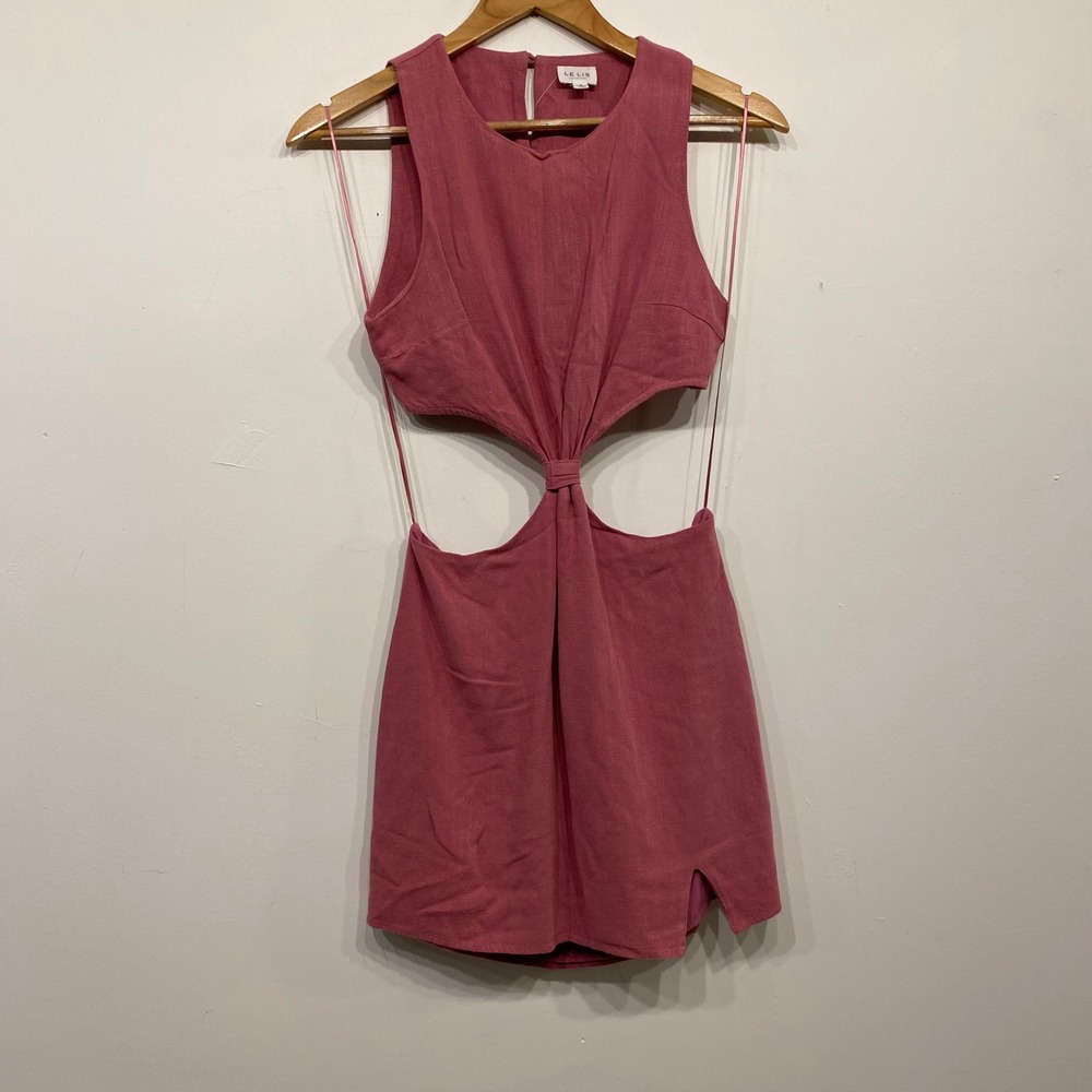 Le Lis‎ Mauve Pink Cutout Knot Front Mini Dress Size S Sleeveless